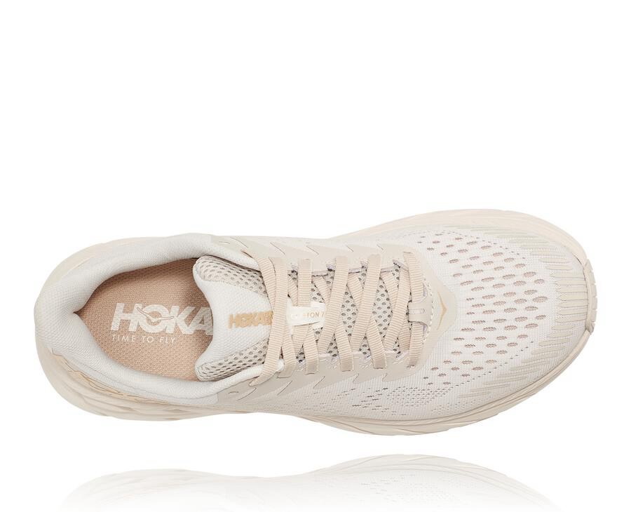 Hoka One One Running Shoes Womens White - Clifton 7 - 58412GUFM